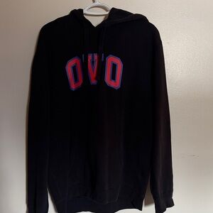 OVO Black Hoodie with Red and Blue Logo